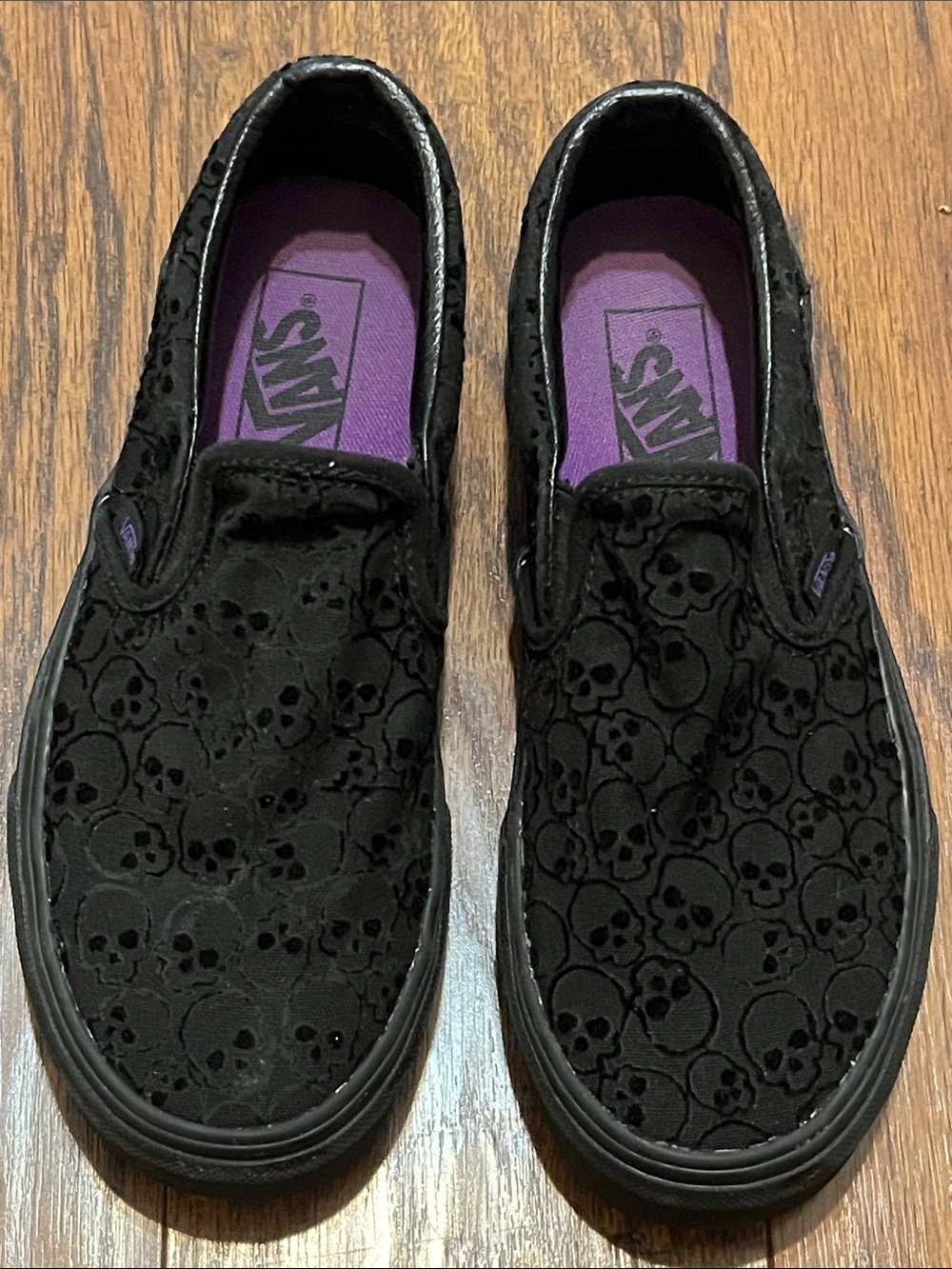 Vans Black Skull Slip-On Sneakers - Picture 11 of 16
